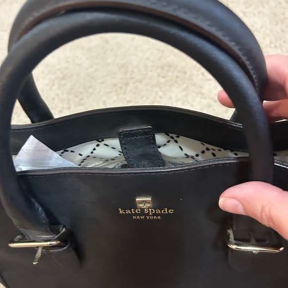 Kate Spade Black Leather Purse with gold hardware, NWOT - Picture 3 of 6